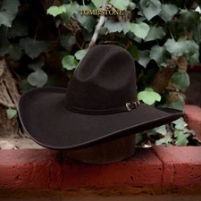 Original Tombstone 20X Western Cowboy Fur Felt Hat Gus Cassidy Style-Choco Brown