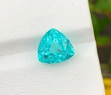 10 Ct Certified Natural Blue  Paraiba Tourmaline Trillion Cut Loose Gemstone