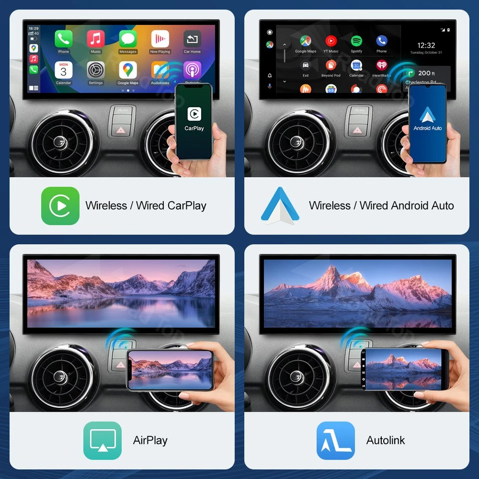 Pantalla táctil automática Android Carplay inalámbrica de 12,3" ultrafina para Audi A1 2012-2018 Foto 4 de 4