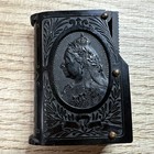 Antique Vulcanite Queen Victoria Vesta Case Book Match Safe 1897 Jubilee CHIPPED