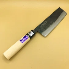 Japanese Nakiri Kitchen Knife 6.3" 160mm Aogami Blue #2 Carbon/Echizen Takefu