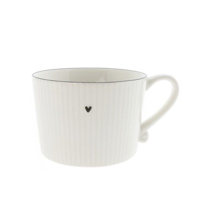 Becher, Tasse ROUND RELIEF mit Streifen und Herz für 300ml Bastion Collections
