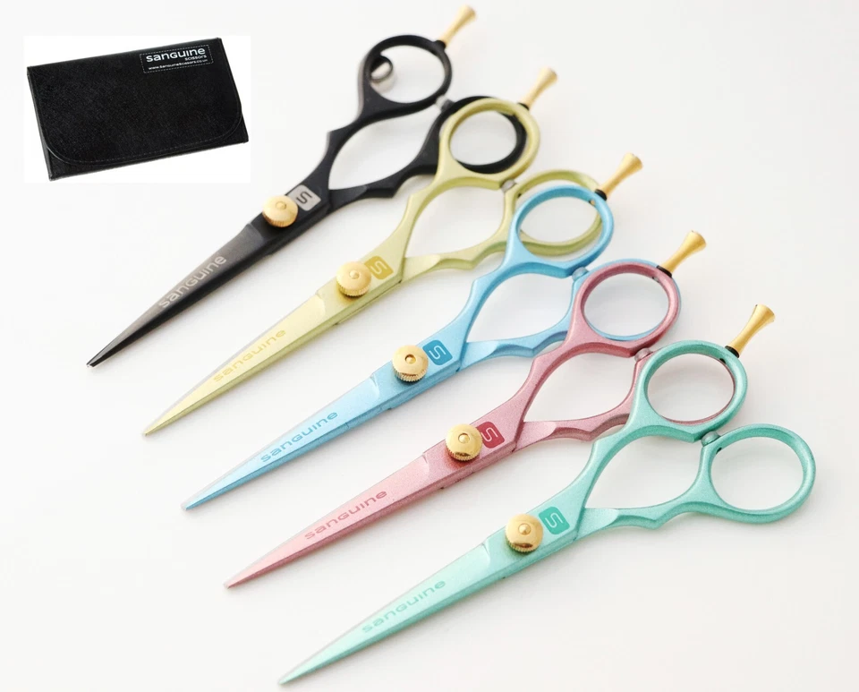 SANGUINE Hair Cutting Scissors for Barbers and Hairdressers Scissors Hair Thinning + Case