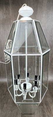 Forecast White Bevelled Glass Foyer/Entryway Chandelier Light Fixture Pendant