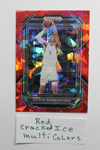Victor Wembanyama RC 2023 Panini 💥Prizm RED CRACKED ICE Parallel Draft Picks #2