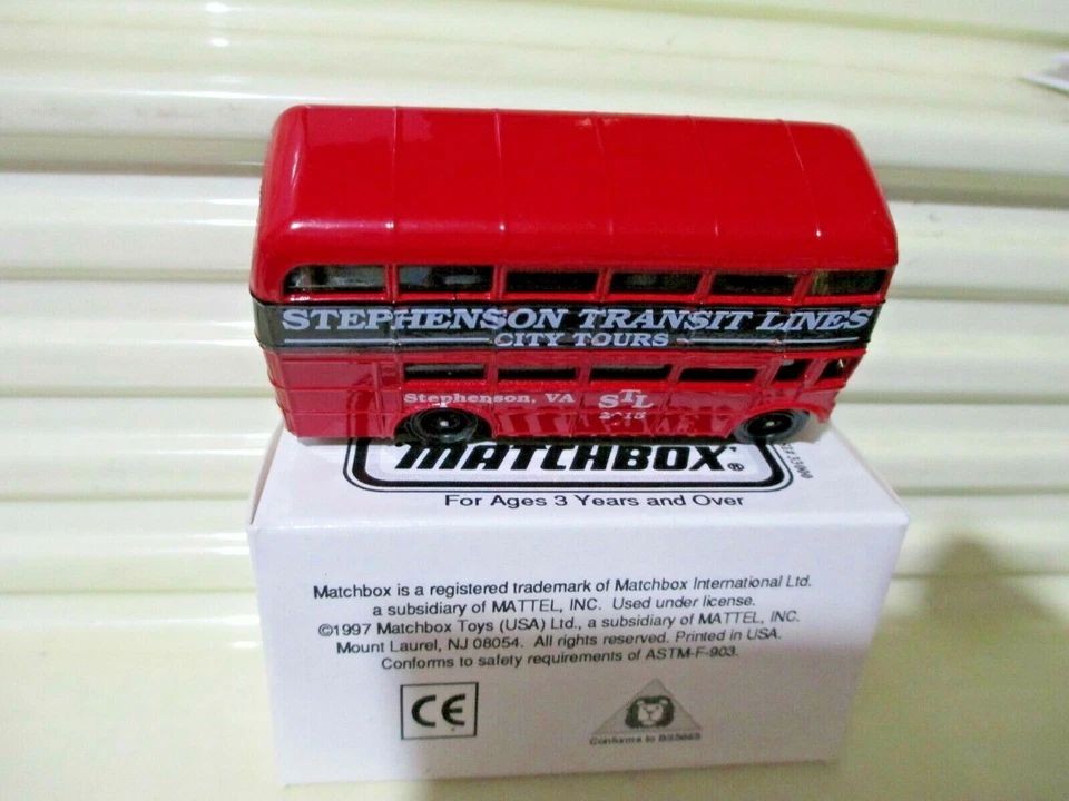 Matchbox MB694 2015 STEPHENSON VA TRANSIT LINES City Tours Double Decker Bus NIB - Image 3 of 4