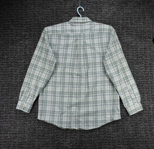 LL Bean Shirt Mens Large Ivory Plaid Plaid Traditional Fit Cotton Oxford Casual - Picture 9 of 11