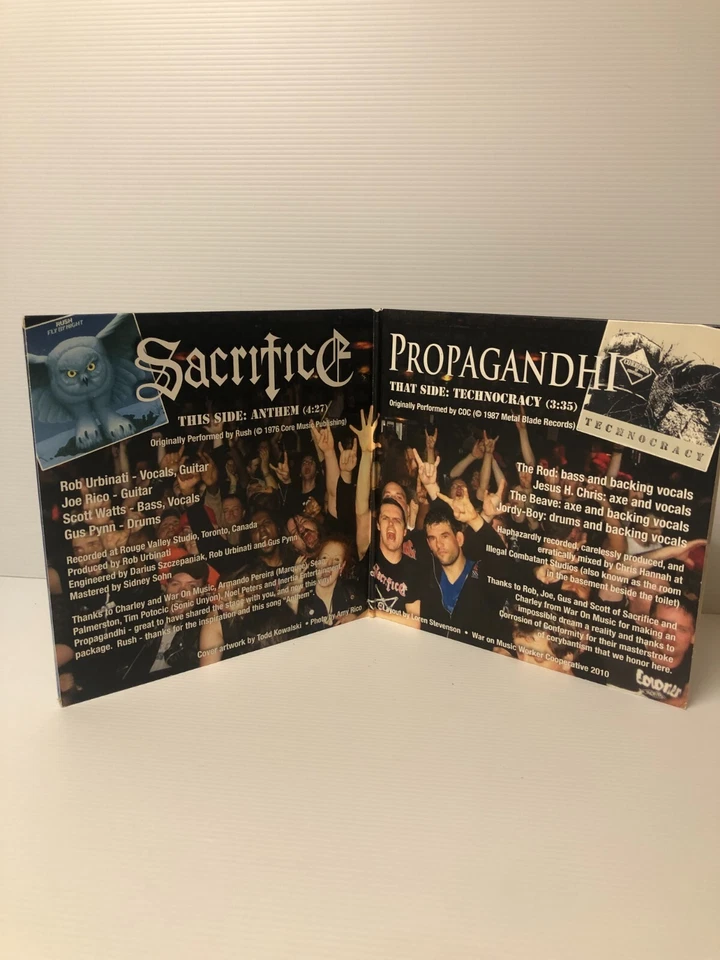 VINILO PUNK - VINILO PROPAGANDHI / SACRIFICIO - HECHO 1000 - METAL PUNK MÚSICA RARA Foto 2 de 4