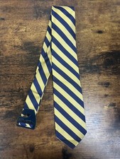 Brooks Brothers Gold  Navy Striped Tie 100 Silk Men's Necktie 58"