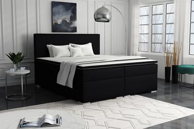 Boxspringbett Schlafzimmerbett SOREL 160x200cm Stoff Inari Schwarz