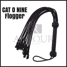 Leather Flogger Cat-o-Nine Tails, Leather Spanking Whip Flog, Tawse, Bdsm Whip