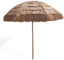 8' Tiki Umbrella - Stylish Thatched Beach Patio Shade for Fun Outdoors