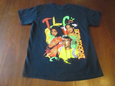 Official TLC NO SCRUBS T-Shirt Black Size Medium Hip Hop Old 