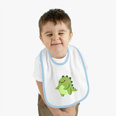 Stay Clean and Comfy with Our Soft Trim Jersey Bib for Your Little One.