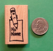 No Name/Pencil - Teacher's Rubber Stamp, Wood Mounted