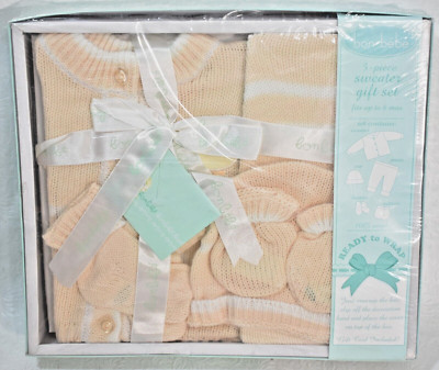 Bon Bebe Sweater Pants  Cap Booties Mittens Size 0 - 6 Month's Vintage New
