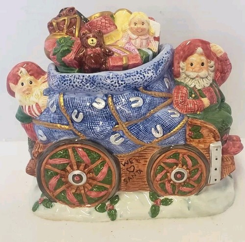 FITZ and FLOYD Omnibus Christmas North Pole Rodeo COOKIE JAR 1995