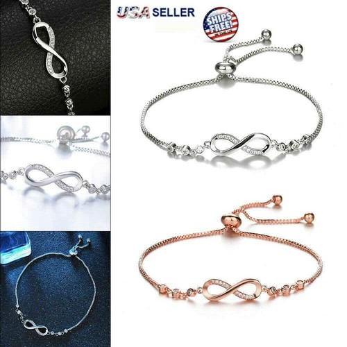 Infinity NECKLESS Love Charm Edelstahl verstellbar Kette Damen Kristall Schmuck - Bild 16 von 16