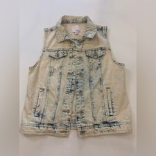Vintage Y2K Bongo women  s medium whitewashed denim vest