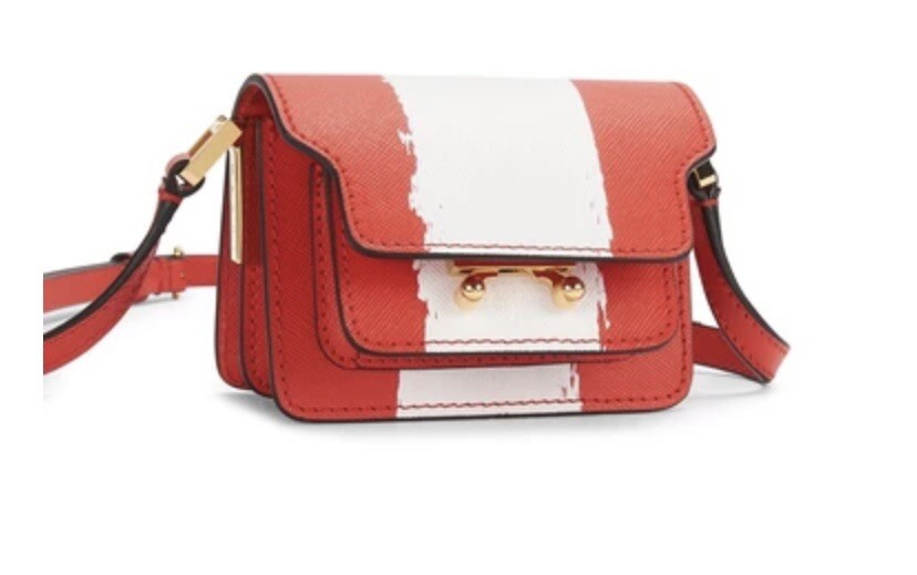 Marni Brushstroke Nano Trunk Shoulder Bag Red & White | eBay