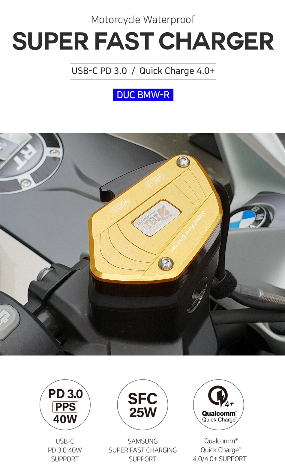 [PD3.0] Dzell POWER PORT(USB CHARGER) BMW K1600,R1250,R1200,F900,F850,F750 eBay