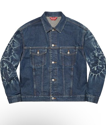Supreme Denim Trucker Jacket S インディゴ Supreme Shibori Denim Trucker Jacket Rigid Indigo Blue Size XL