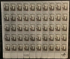 1 Full Sheet (50) - Tom Sawyer Commemorative Issue - 8 cents Stamps
