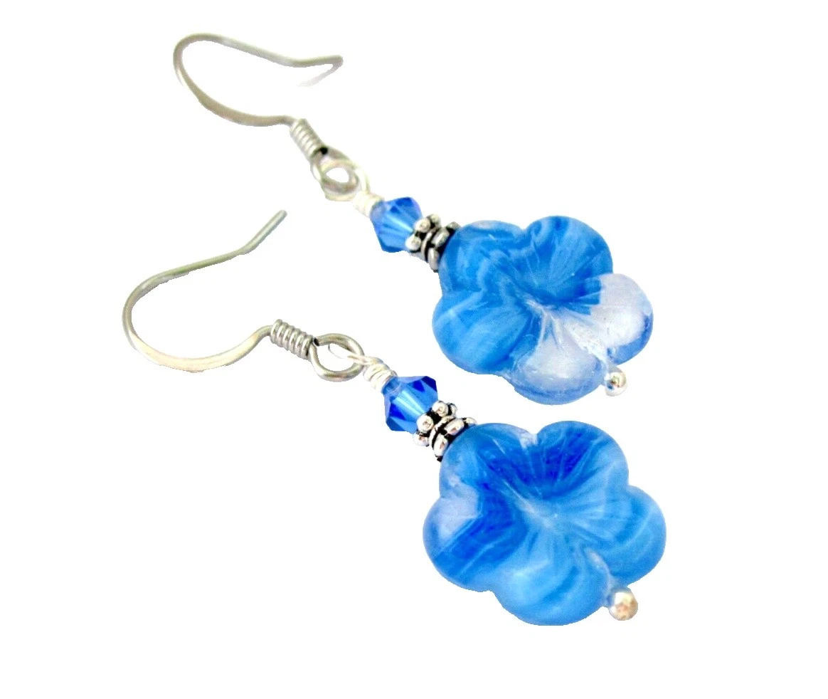 Acero Quirúrgico Cristal con cuentas pendientes hechos a mano Sin Piedras