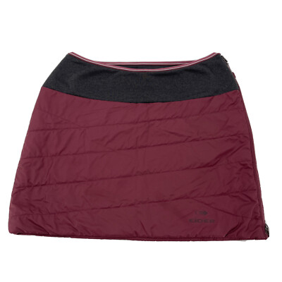 Eider Puffer Skirt Womens 6 Maroon Gray Side Zip