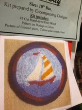 Sail Away-Sailboat 10 Inches Diameter Rug Hooking Kit-Encompassing Designs
