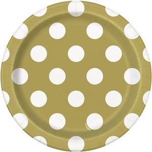 Gold Decorative Dots Polka Dots Party Lunch Plates X 8 5055989248535 Ebay