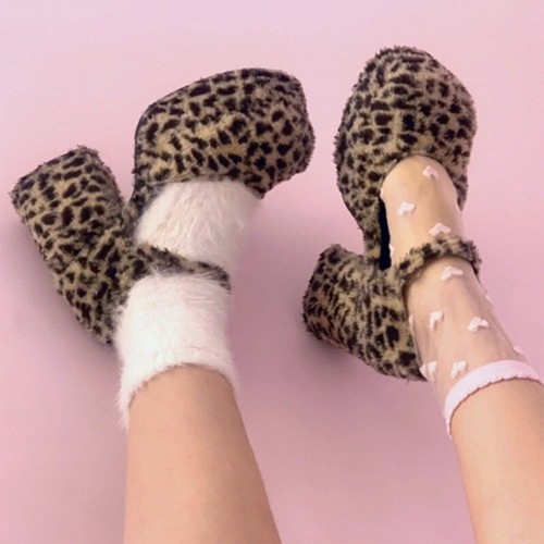 leopard platform pumps