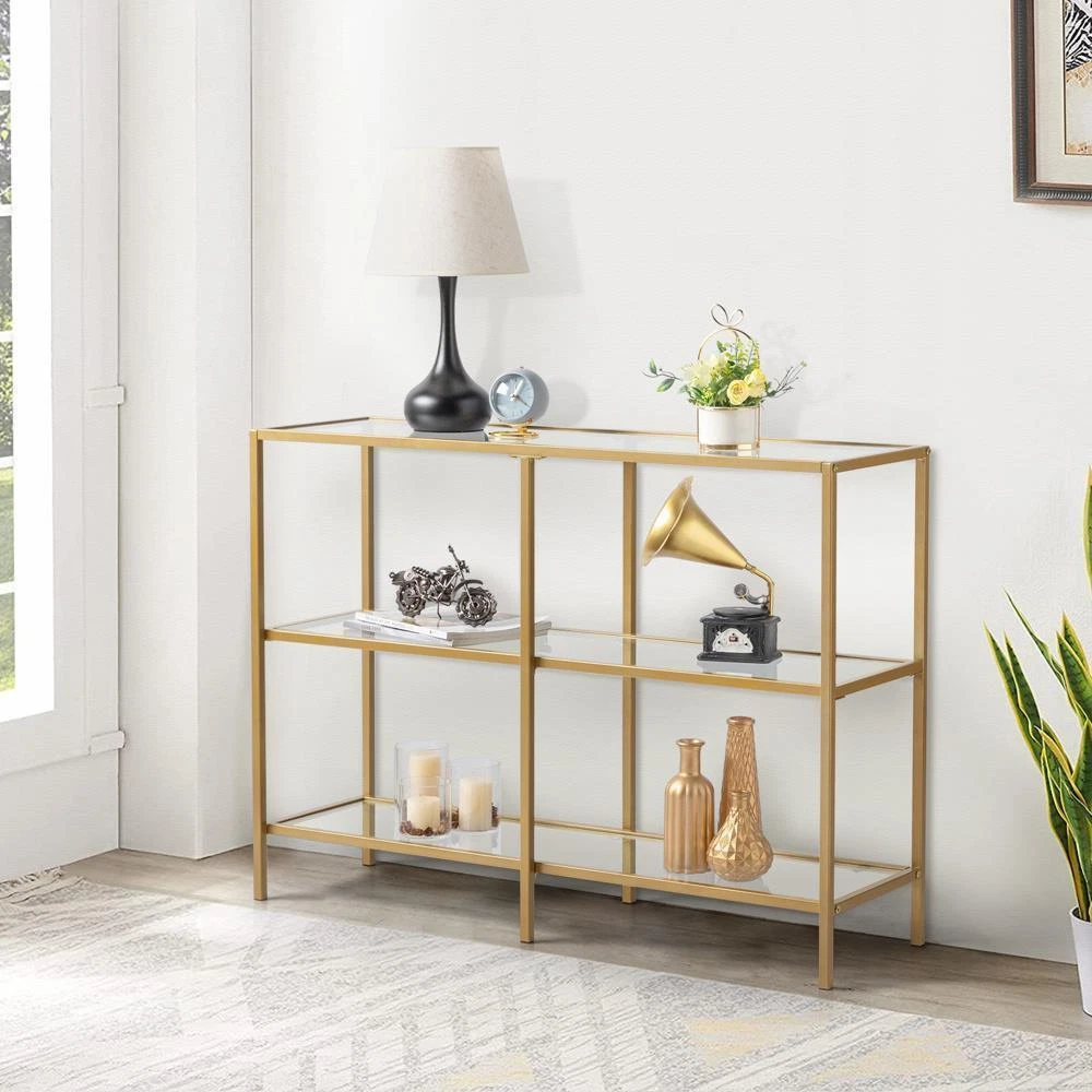 Gold metal 2024 sofa table