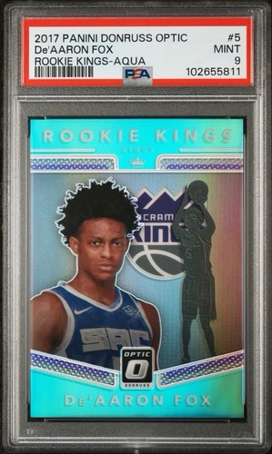DE'Aaron Fox [Aqua] #5 2017 Panini Donruss Optic Rookie Kings card