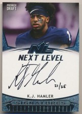 K.J. HAMLER 2020 Sage Next Level SILVER AUTO RC 21/25 BRONCOS/BILLS