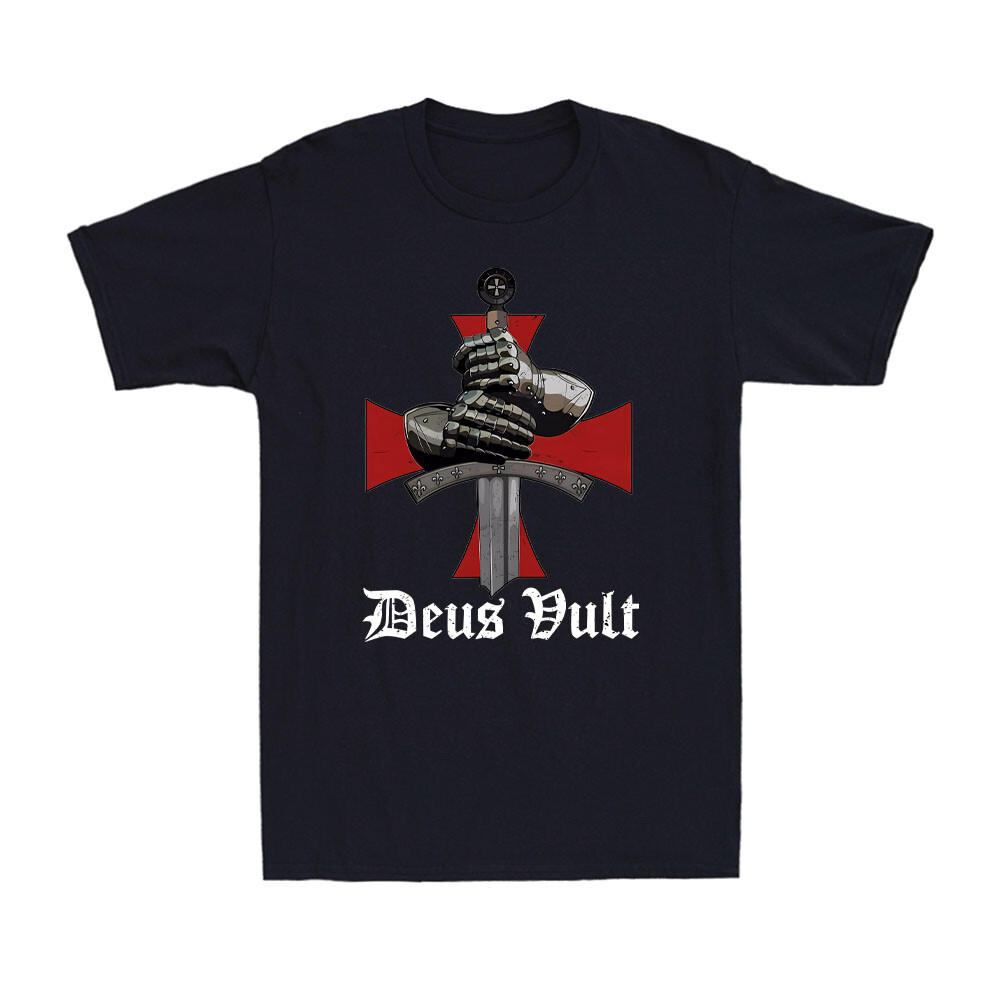 Knight Templar  Christian Warrior of God Crusader Vintage Men's T-Shirt-image