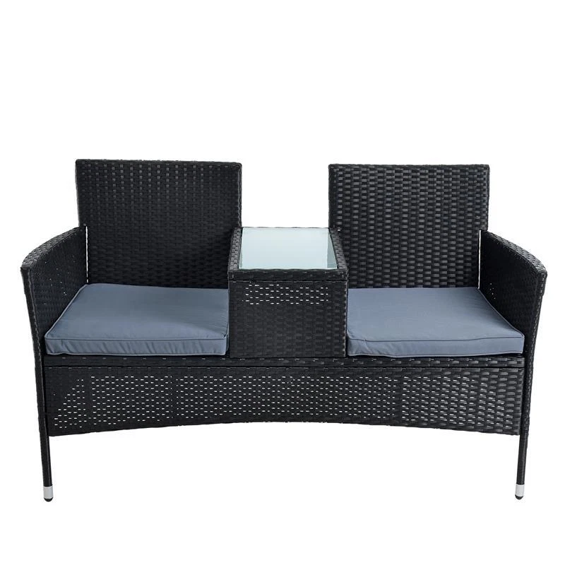 Polyrattan Gartenbank Bank Rattan Sitzbank 2-Sitzer Gartenmöbel Balkonmöbel - Bild 2 von 4