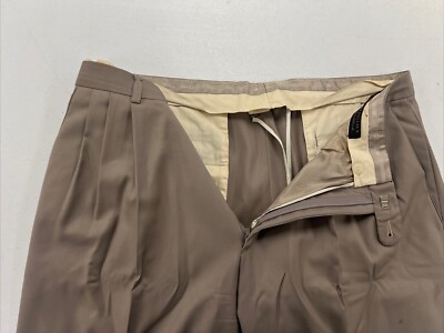 LORO PIANA SUPER 100 Zanella Men's Beige Gray Solid Wool LORO PIANA SUPER 100 Zanella Men's Beige Gray Solid Wool