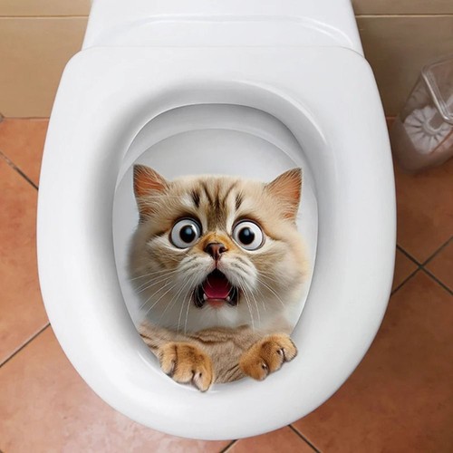Adesivo toilette gatto 3D fai da te sedile wc adesivo da parete adesivo