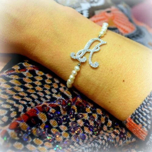 Bracciali di lusso con perle elastici