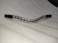 Beautiful Five Row Crystal Brow-Band Leather Horse Bridle Part For Horse.