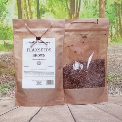 Leinsamen Brown Linum usitatissimum L - Health Embassy - ganze Samen handverpackt