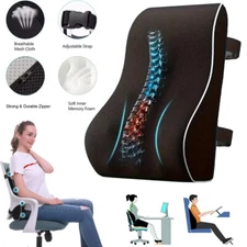 Memory Foam Seat Cushion w/Lumbar Support Pillow for Back & Sciatica Pain Relief