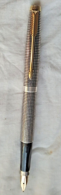 PARKER STERLING SILVER CAP & BARREL FOUNTAIN INK PEN USA VINTAGE