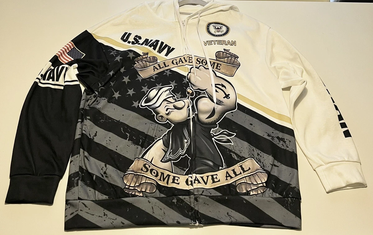 navy veteran zip up hoodie