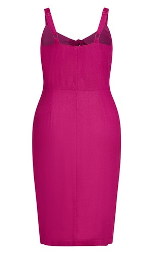 City Chic Ladies Festive Tie Midi Dress size 22 XL Colour Sangria - Picture 4 of 5