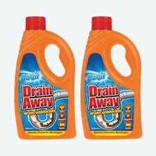 2x500ml Drain Away, drain unblocker, sinks, showers, 500ml, BEST SELLER