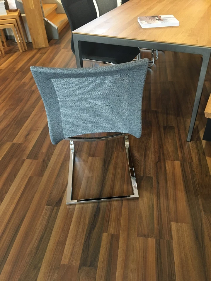 Team7 Freischwinger Magnum ,Stricktex mittelgrau, Gestell verchromt glänzend - Bild 3 von 3