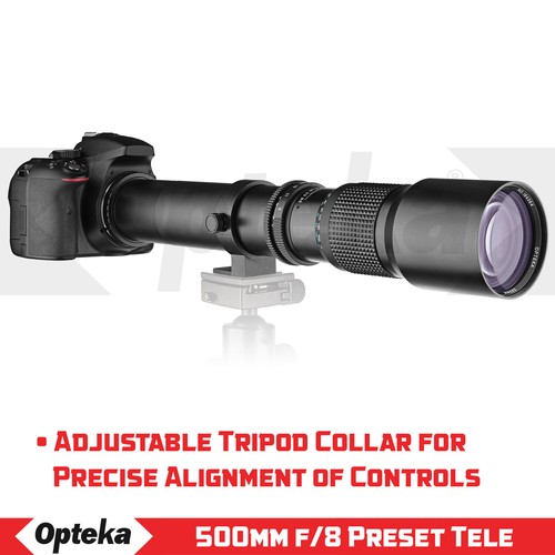 Opteka 500mm f/8 Telephoto Lens for Nikon D80, D70s, D70, D5600, D5500, D5300 - Picture 5 of 10