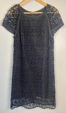 Laundry By Shelli Segal Mini Dress Womans Lace Black Short Sleeve Size 8